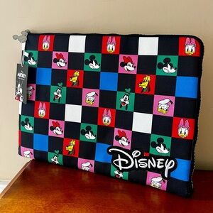 Disney, Mickey & Friends Multicolor Checkerboard 14” Padded Laptop Sleeve.